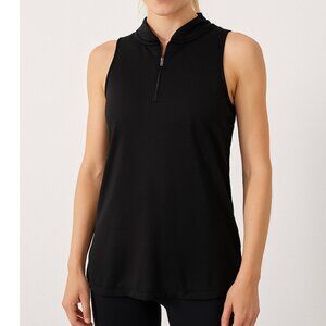 Three Sixty Six Sleeveless Quarter Zip Golf Top Size M Black Athletic Tank